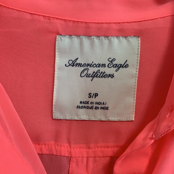 American eagles sheer blouse hot pink neon - Picture 4 of 7